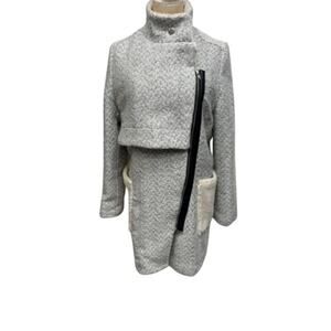 "GLAMOROUS" Asymmetrical Zip Wool Blend Winter Dress Coat SZ M Legally‎ Blonde